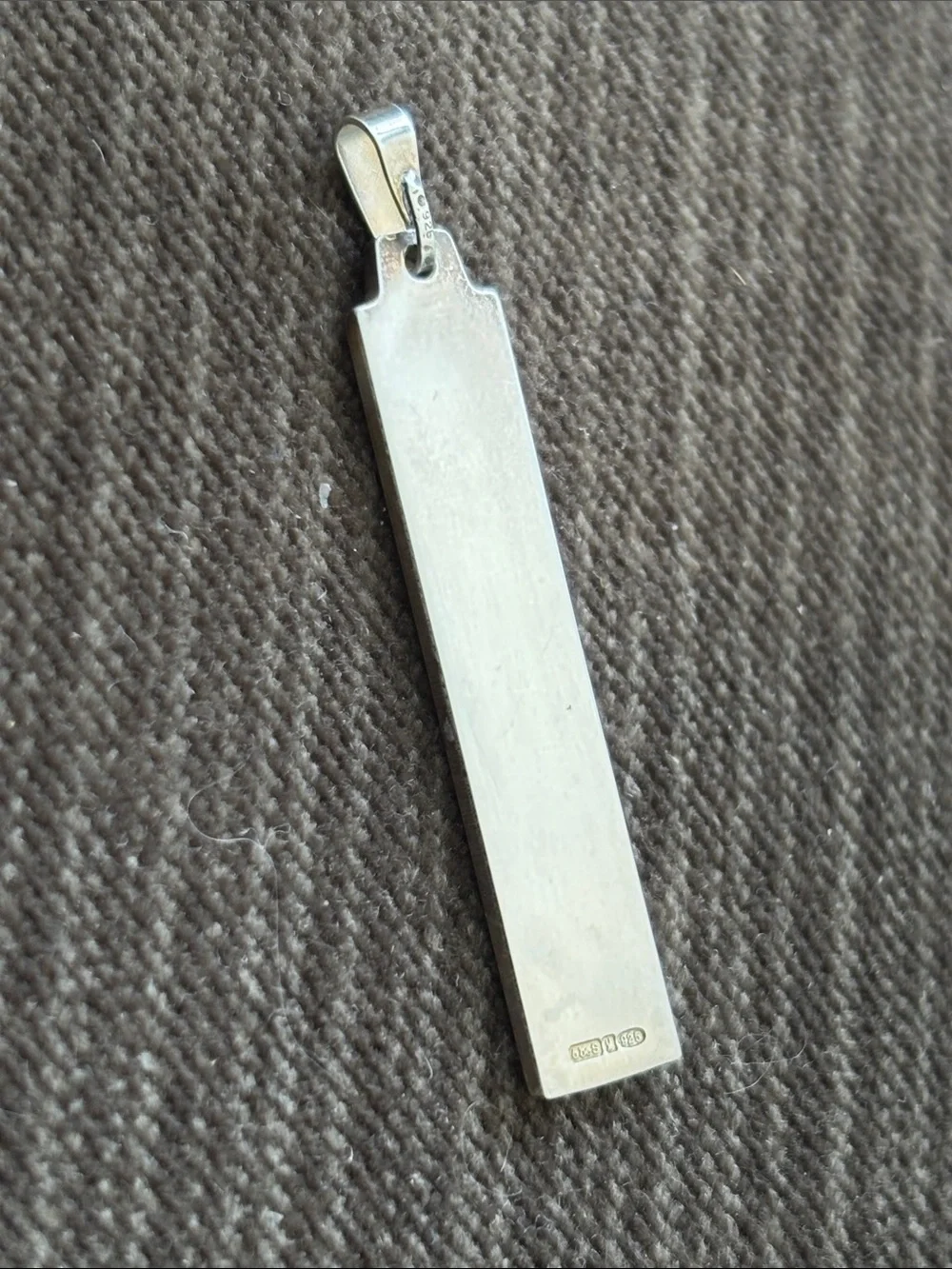 Sterling Silver Rectangular Pendant – Men’s Fine Jewelry